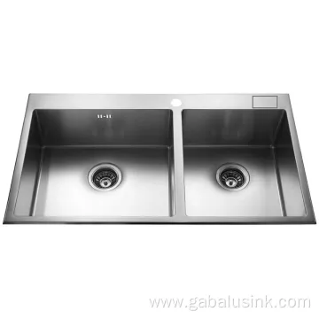 Energy saving Stainless Handmade Two Bowls Kitchen Sink